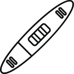 Simple, clean line drawing of a surfboard suitable for icons, logos, or graphic designs