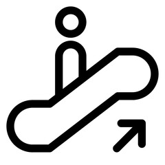 escalator line icon vector illustration  isolated on white background