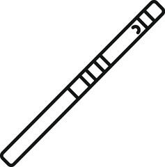 Vector line art illustration of a simple flute, suitable for musicthemed graphic designs