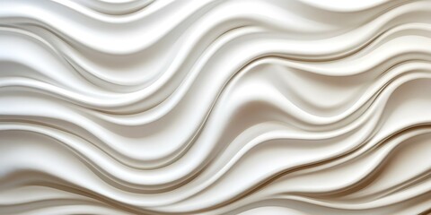 Elegant Panoramic Wallpaper Featuring Soft White Waves Texture and Embossed Marble Effect. Concept Wallpaper Design, Soft White Waves, Embossed Marble Effect, Elegant Panoramic, Textured Finish