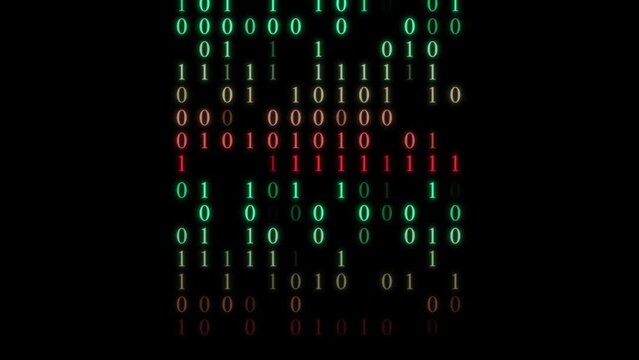 Stream of numbers, binary code, abstract background