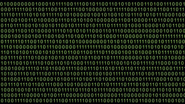 Very fast changing binary code, ones and zeros, abstract futuristic background