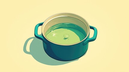 Illustration of an empty pot designed in a sleek isometric style