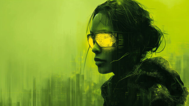 Cyberpunk-style portrait of a doctor, futuristic concept.
