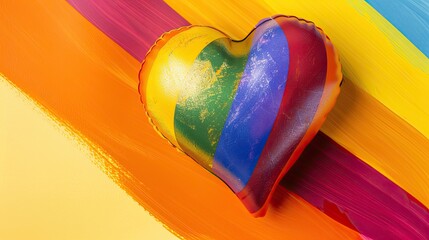 Commercial photography, Unity in Diversity - Colorful Heart with Pride Flags for LGBTQ+ Community Support and Inclusivity Illustration