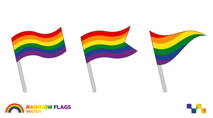 Rainbow Pride Flag vector for Parade and celebration, Pride month graphic elements ready to use foe Social media Ads and Online Banner, Events, Background decoration, Flat design