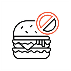 No Junk Food vector icon