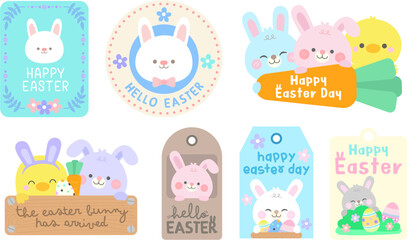 Happy Easter collection Set of easter greeting card