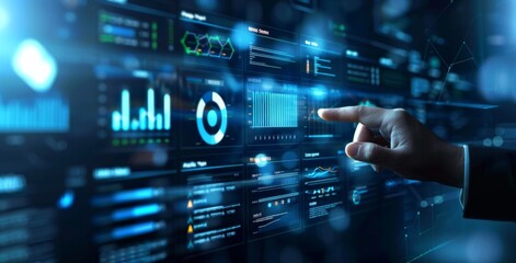 Fototapeta premium Concept of business intelligence analytics using big data technology
