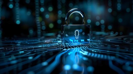 Concept of internet technology focused on protecting data and information privacy in the field of cyber security