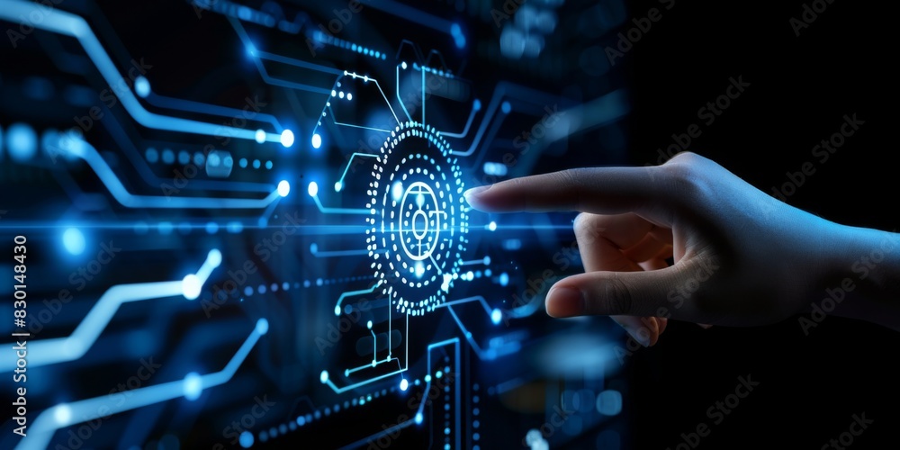 Poster image of a cyber brain representing ai artificial intelligence concept