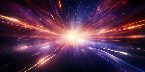 Fototapeta premium Blurred background with streaks of light creates disorienting time warp sensation. Concept Blurred Background, Streaks of Light, Disorienting Sensation, Time Warp, Creativity