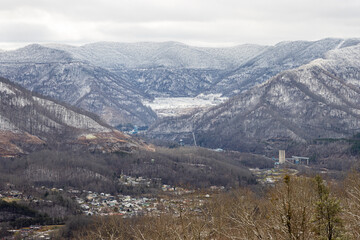 Winter Snowfall on Mountains