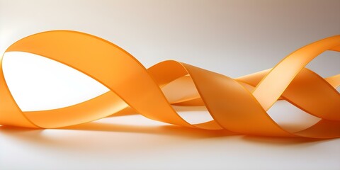 Eczema and Psoriasis Awareness Day represented by an abstract orange ribbon. Concept Eczema Awareness, Psoriasis Awareness, Orange Ribbon, Skin Conditions, Health Awareness