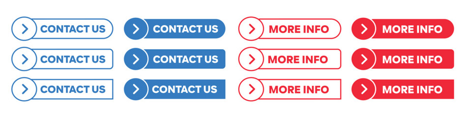 Simple Contact Us and More Info Web Buttons with arrow symbol
