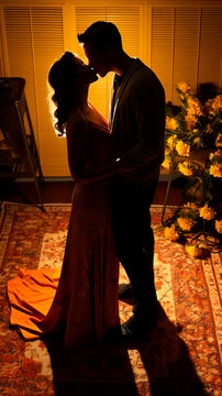 Homem e mulher: Um casal rom&acirc;ntico em lua de mel.