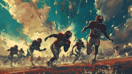 American football game illustration generated by AI