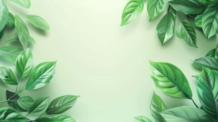 Naklejka premium Green leaves eco-friendly background with place for text. Concept of ecology and healthy environment