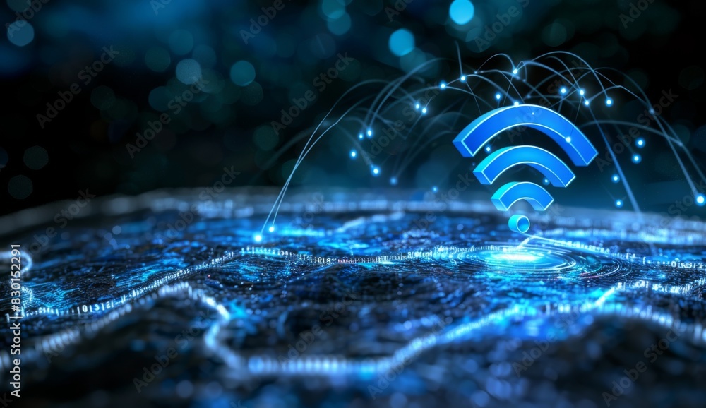 Poster visual representation of global connectivity through internet and telecommunication