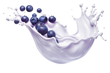 Blueberries  with milk or yogurt splash