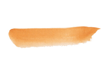Light Brown Brush Stroke, Watercolor. Isolated on White Background and Transparent PNG.