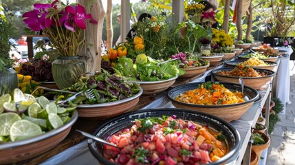 Indian Salad Bar at Outdoor Event in Ibiza, To promote a healthy, sustainable lifestyle and market fresh, organic produce and ingredients