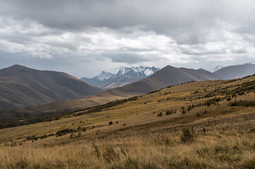 Fototapeta premium Road to Dzhyly Su. Caucasus mountains. Jilly-Su region. Kabardino-Balkaria Reublic.