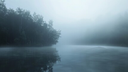 Fototapeta premium Fog naturre background illustration genegated by ai