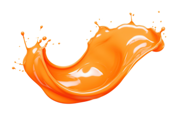 Orange paint or juice splash