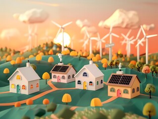Empowering Change A Visually Captivating Campaign Promoting Renewable Energy Awareness and Inspiring Individual Action Towards a Sustainable Future This showcases a idyllic rural landscape with eco