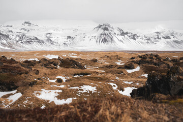 Winter landscape in Snaefellsnes Peninsula, Iceland