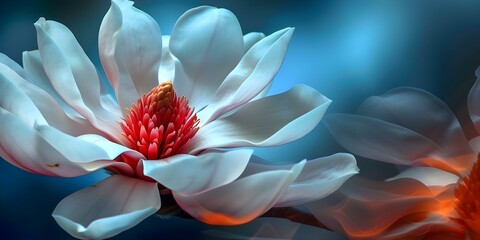 Magnolia Flower in Full Bloom. Concept Nature Photography, Spring Blossoms, Botanical Beauty