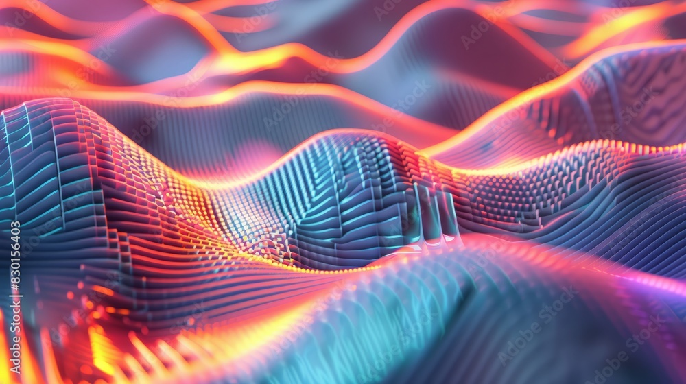 Poster modern digital abstract 3d background. copy space. based on generative ai