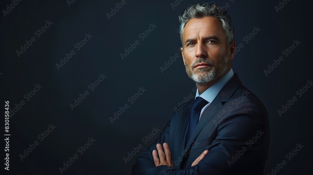 Sticker businessman portrait featuring a senior executive