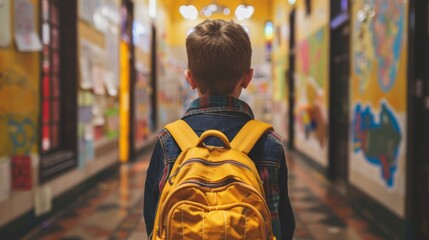 Obraz premium School backpack bacground illustration generated by ai