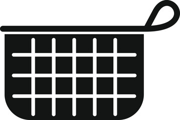 Vector illustration of a simple shopping basket icon, isolated on white background