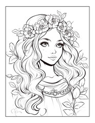 Elf Princess Coloring Pages for KDP Interior