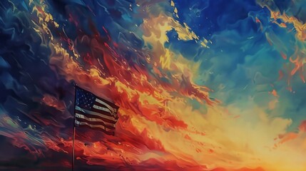 Independence Day USA background illustration generated by ai
