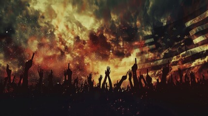 Fototapeta premium Independence Day USA background illustration generated by ai