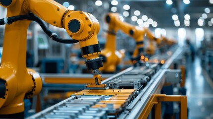 Robotic assembly line building complex machinery