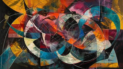 Chaos and Order: Explore the interplay between chaos and order through abstract compositions, balancing randomness with structure. 