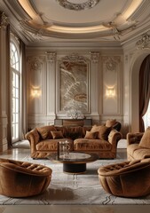 Luxury Living Room Interior Design: Classic and Modern Style