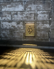 street lamp in the wall