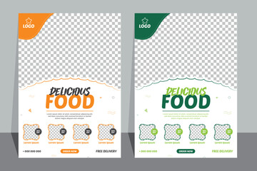 Naklejka premium Food Flyer Template design, restaurant food flyer, fast food template vector illustration. 