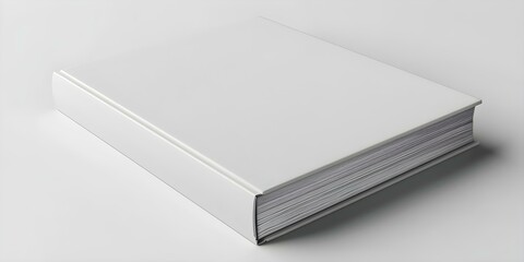 Mockup of a blank hardcover book floating on a white background. Concept Photography, Blank Book, Mockup, Hardcover, White Background