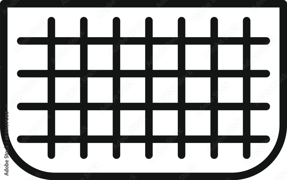 Poster simplistic icon illustration of a net pattern in a black and white color scheme