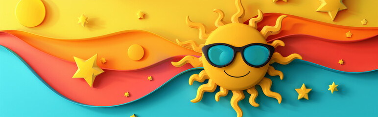 Fototapeta premium panorama of summer sun background
