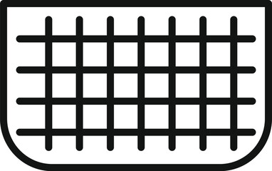 Simplistic icon illustration of a net pattern in a black and white color scheme