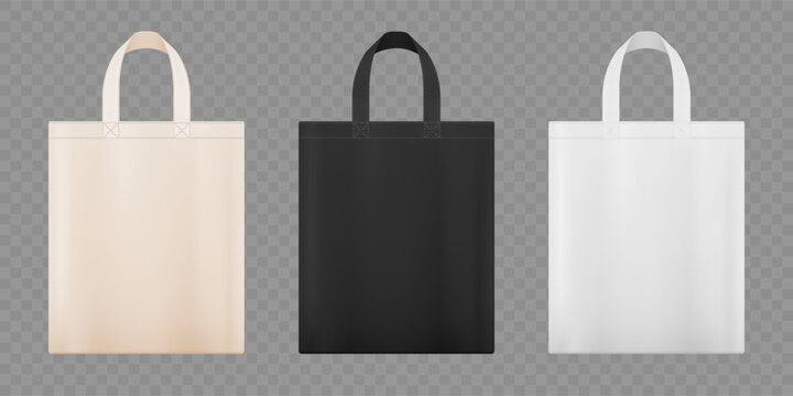 Reusable tote shopping bag. Mockup isolated on transparent background. Stock vector template