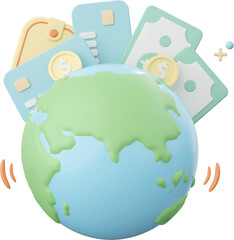 3d illustration of global finance